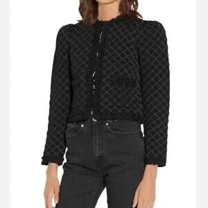 Sandro Hamy Quilted Jacket Black